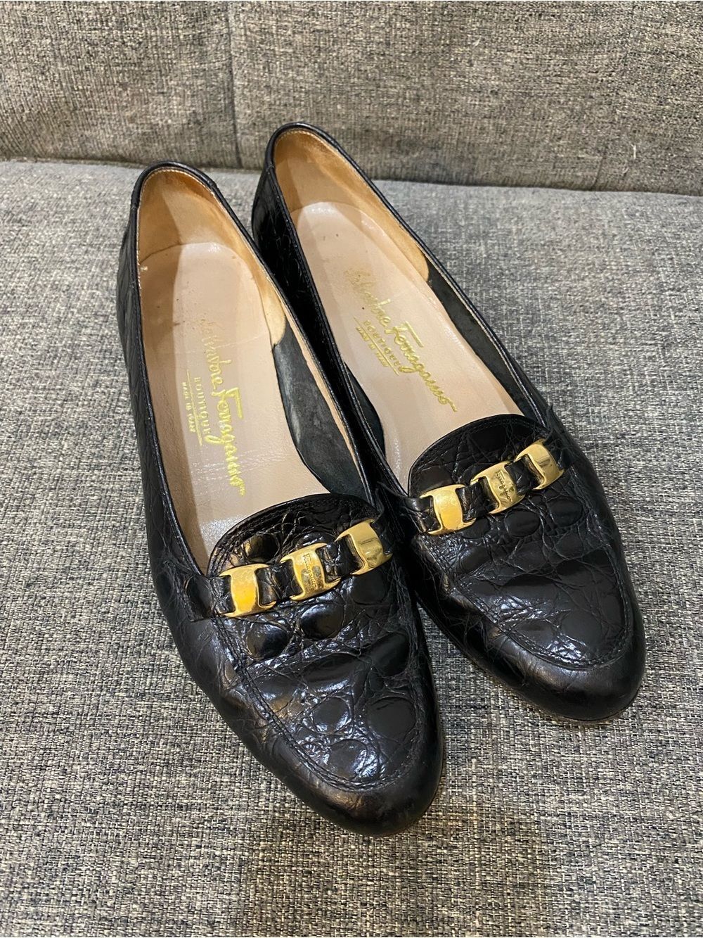 Salvatore Ferragamo Black Patent Leather Loafer Women’s Size 7 B
